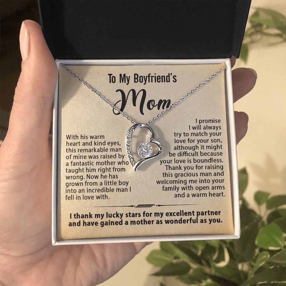 To My Boyfriend's Mom Necklace, Gift for Boyfriend's Mom, Mother's Day Birthday Ideas, Message Card Jewelry Present For BF's Mother #e259 - Image 12