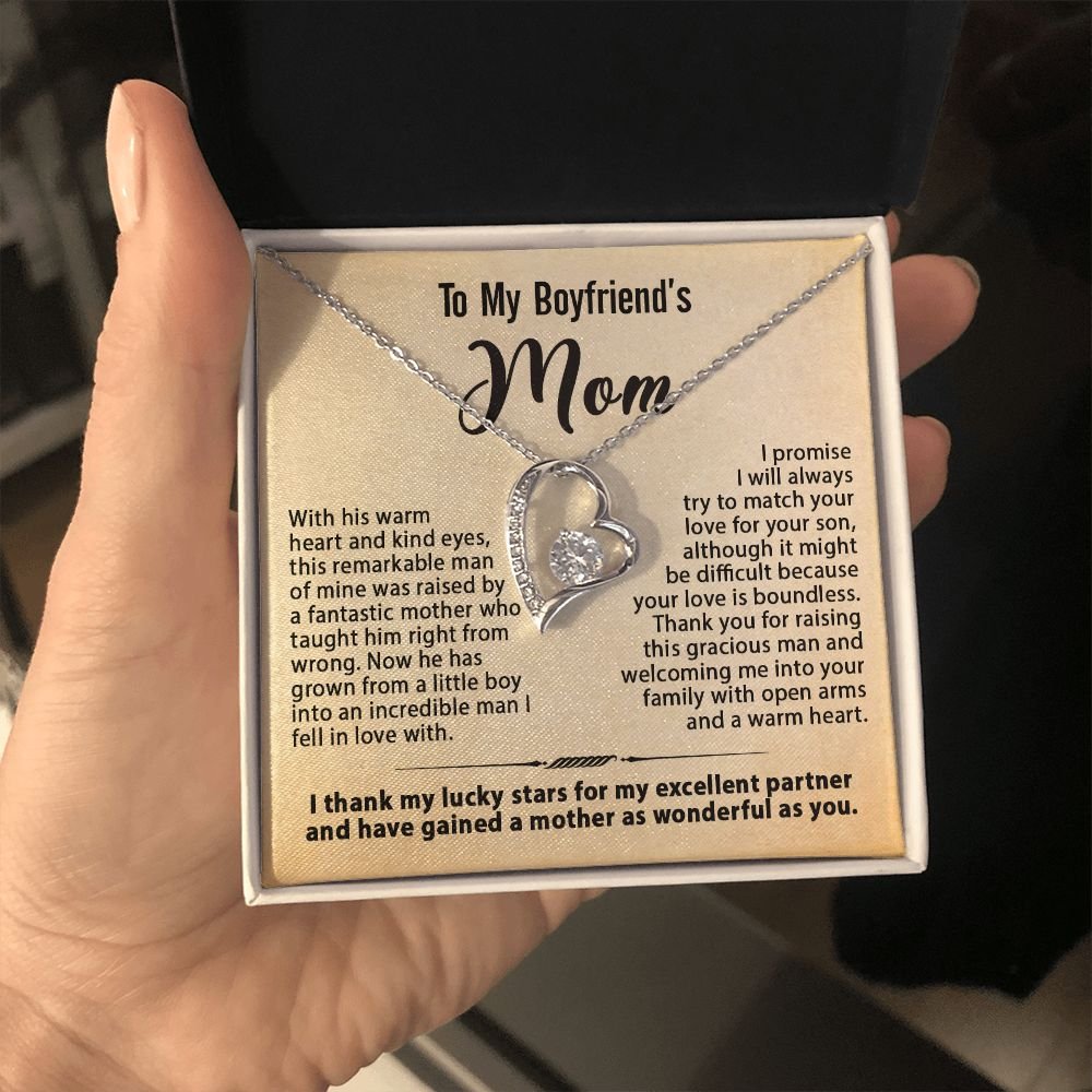 To My Boyfriend's Mom Necklace, Gift for Boyfriend's Mom, Mother's Day Birthday Ideas, Message Card Jewelry Present For BF's Mother #e259 - Image 13
