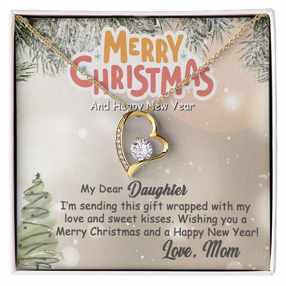 Personalized To My Daughter Forever Love Necklace From Mom- Merry Christmas #e198 - Image 7