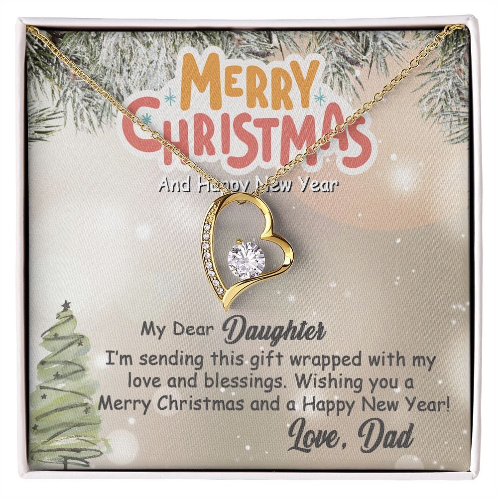 Personalized To My Daughter Forever Love Necklace From Dad - Merry Christmas #e197 - Image 7