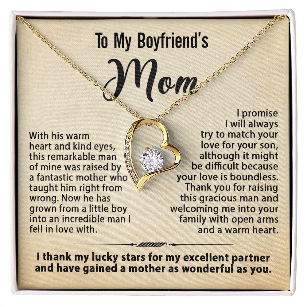 To My Boyfriend's Mom Necklace, Gift for Boyfriend's Mom, Mother's Day Birthday Ideas, Message Card Jewelry Present For BF's Mother #e259 - Image 4