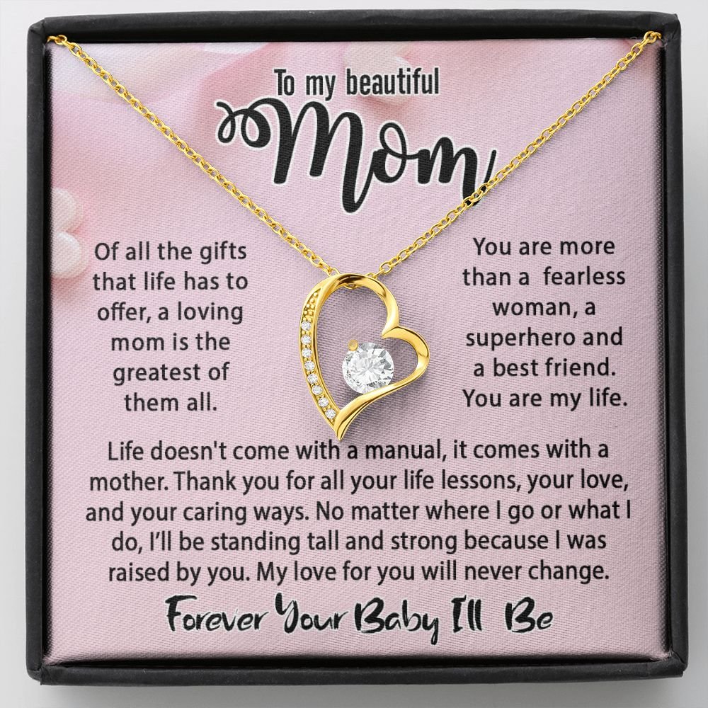 To My Mom Necklace, Mom Birthday Gift From Daughter & Son, Mother's Day Ideas Love Quote Message Card Forever Love Jewelry For Her #e232 - Image 2
