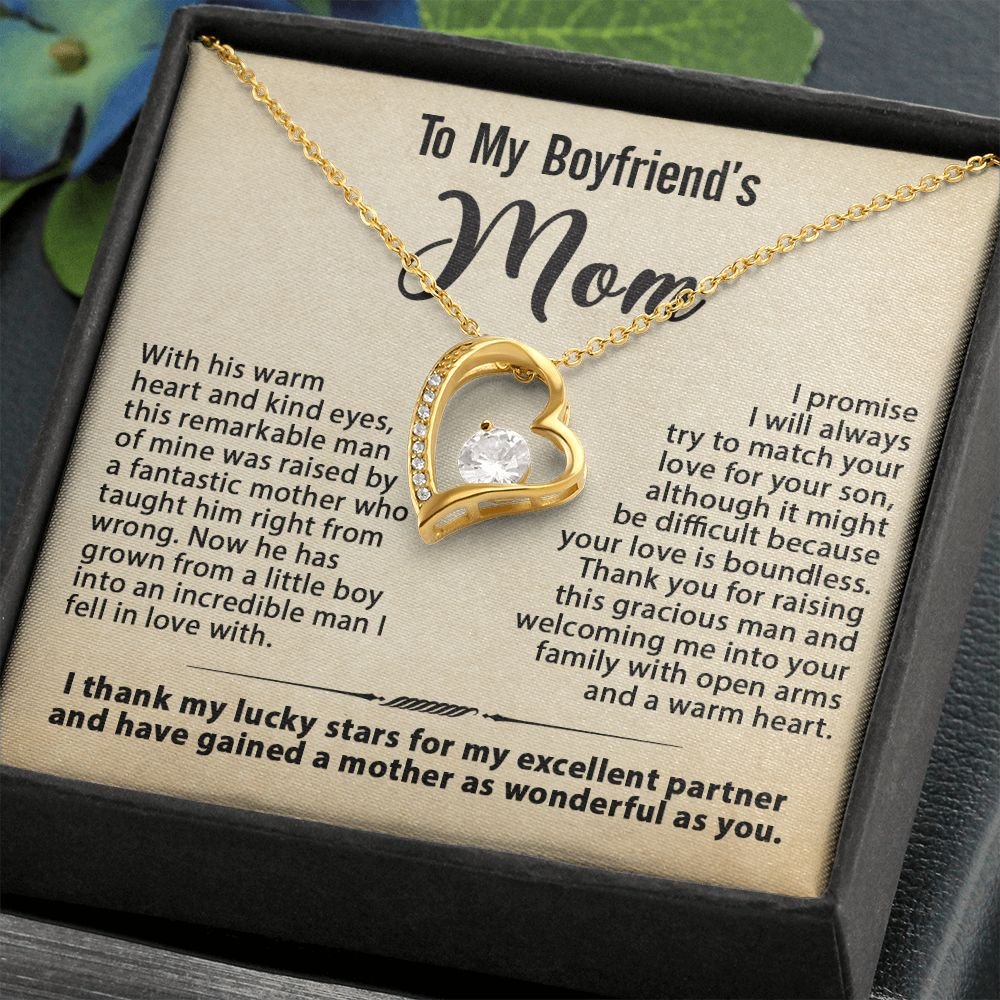 To My Boyfriend's Mom Necklace, Gift for Boyfriend's Mom, Mother's Day Birthday Ideas, Message Card Jewelry Present For BF's Mother #e259 - Image 5