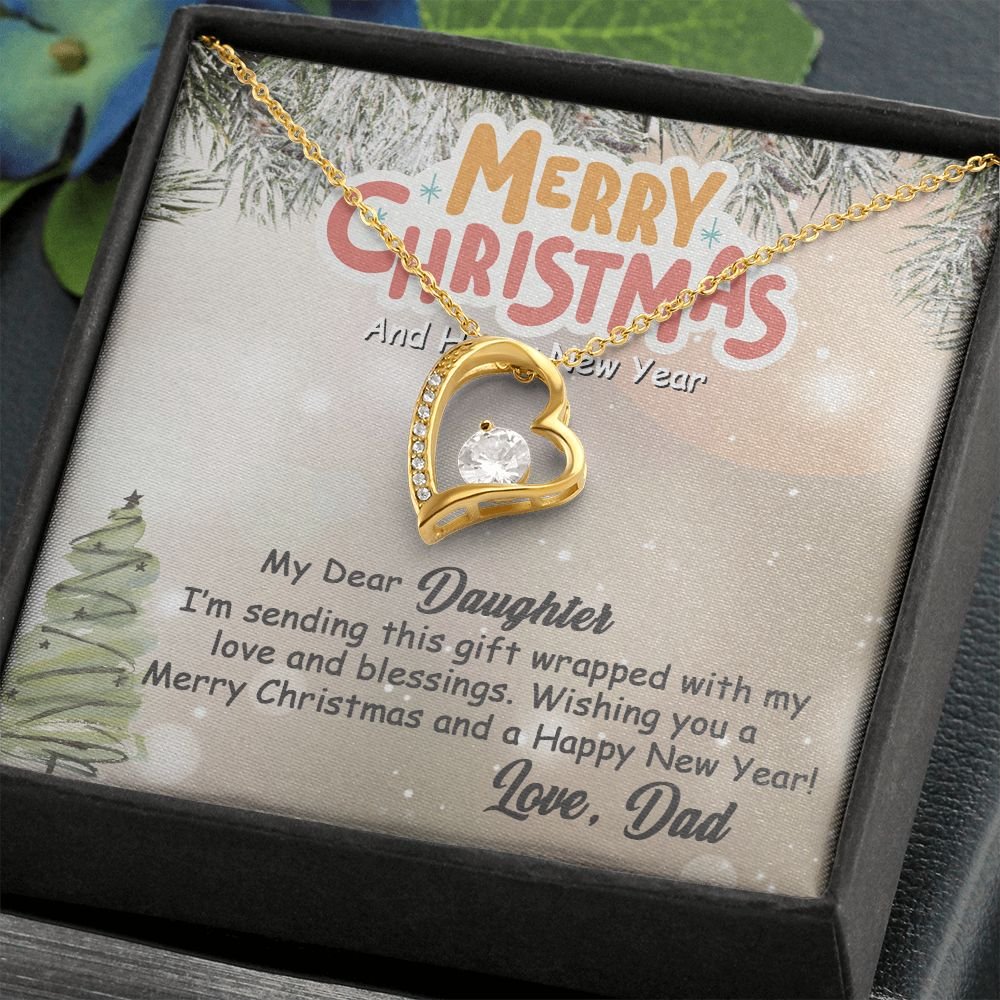 Personalized To My Daughter Forever Love Necklace From Dad - Merry Christmas #e197 - Image 8