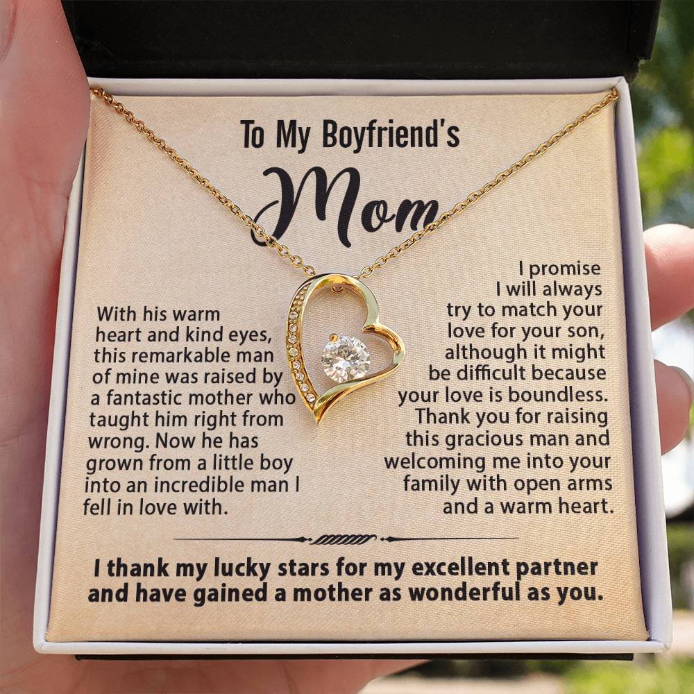 To My Boyfriend's Mom Necklace, Gift for Boyfriend's Mom, Mother's Day Birthday Ideas, Message Card Jewelry Present For BF's Mother #e259 - Image 16
