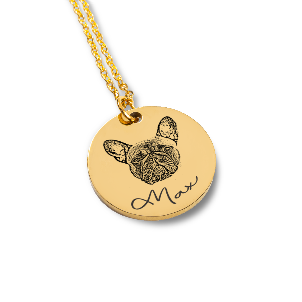 Pet & Dog Portrait Necklace Personalized #e87 - Image 5
