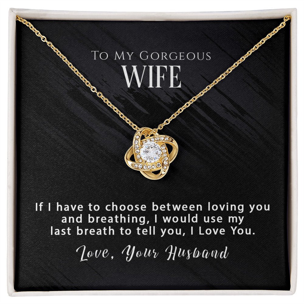 To My Wife Anniversary Birthday Necklace - Choose loving you - Love Knot Necklace #e04 - Image 4