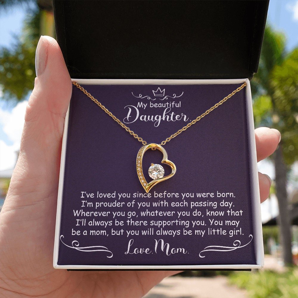 To My Daughter Wedding Birthday Pregnancy Graduation Necklace Gift For Her, 14K White Gold 18K Yellow Gold Gift For Daughter, Jewelry Gift - Image 8