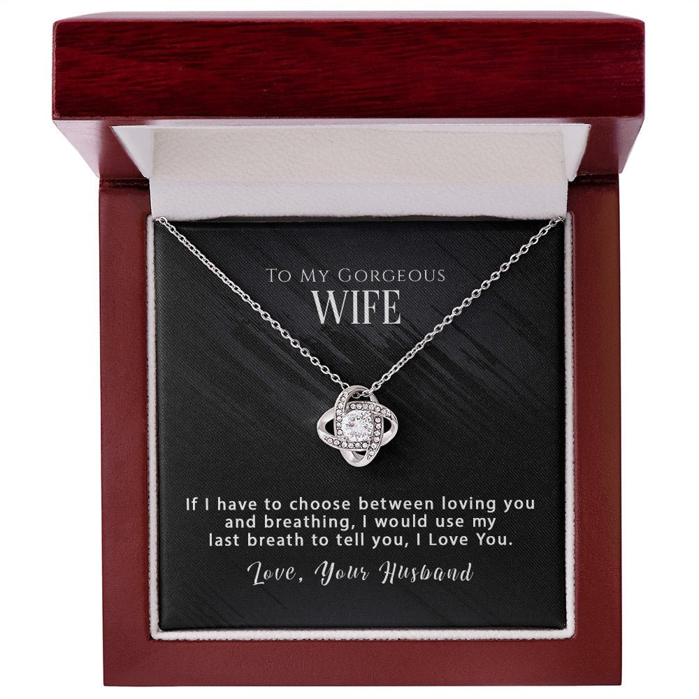 To My Wife Anniversary Birthday Necklace - Choose loving you - Love Knot Necklace #e04 - Image 5