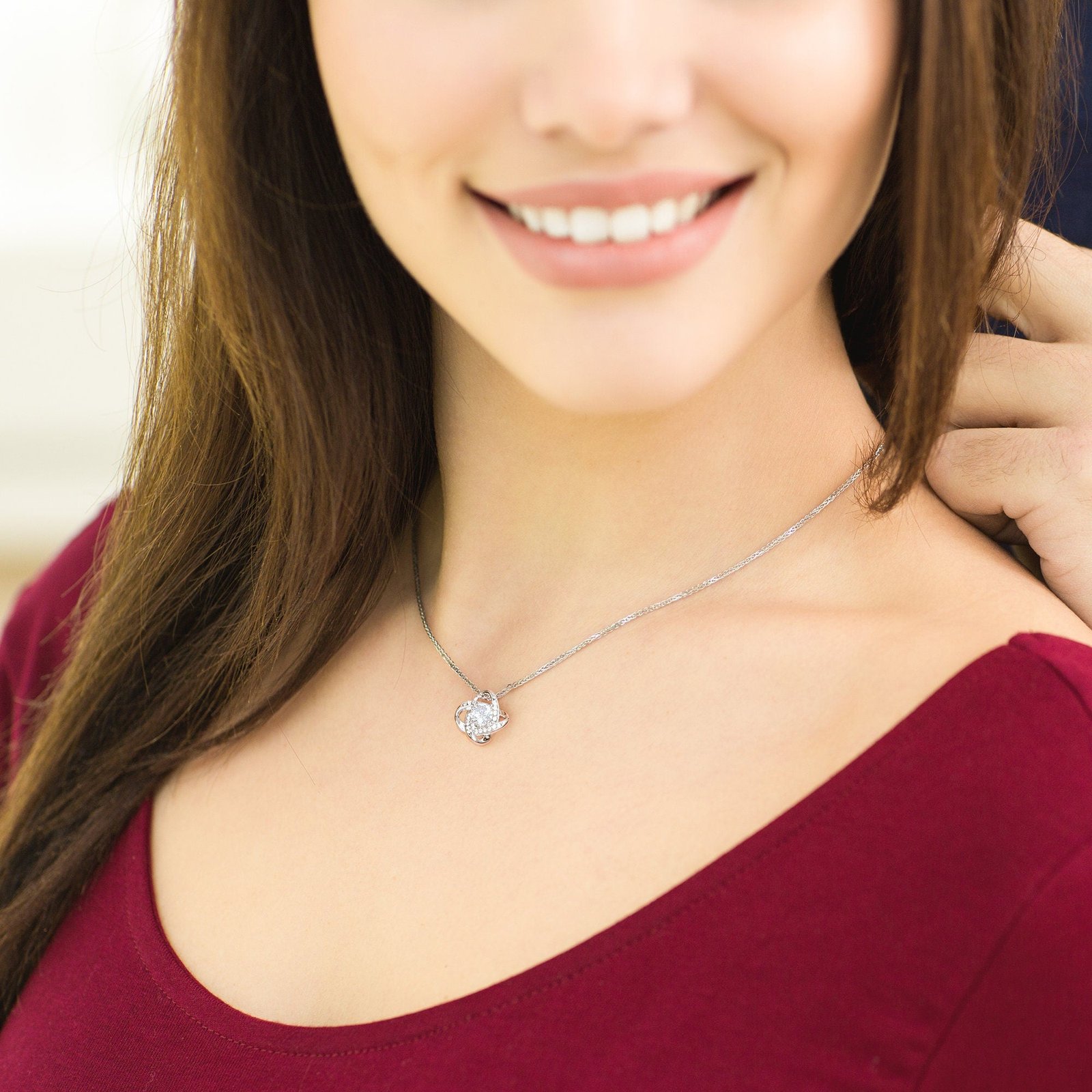 To My Wife Anniversary Birthday Necklace - The love that I have - Love Knot #e06 - Image 7