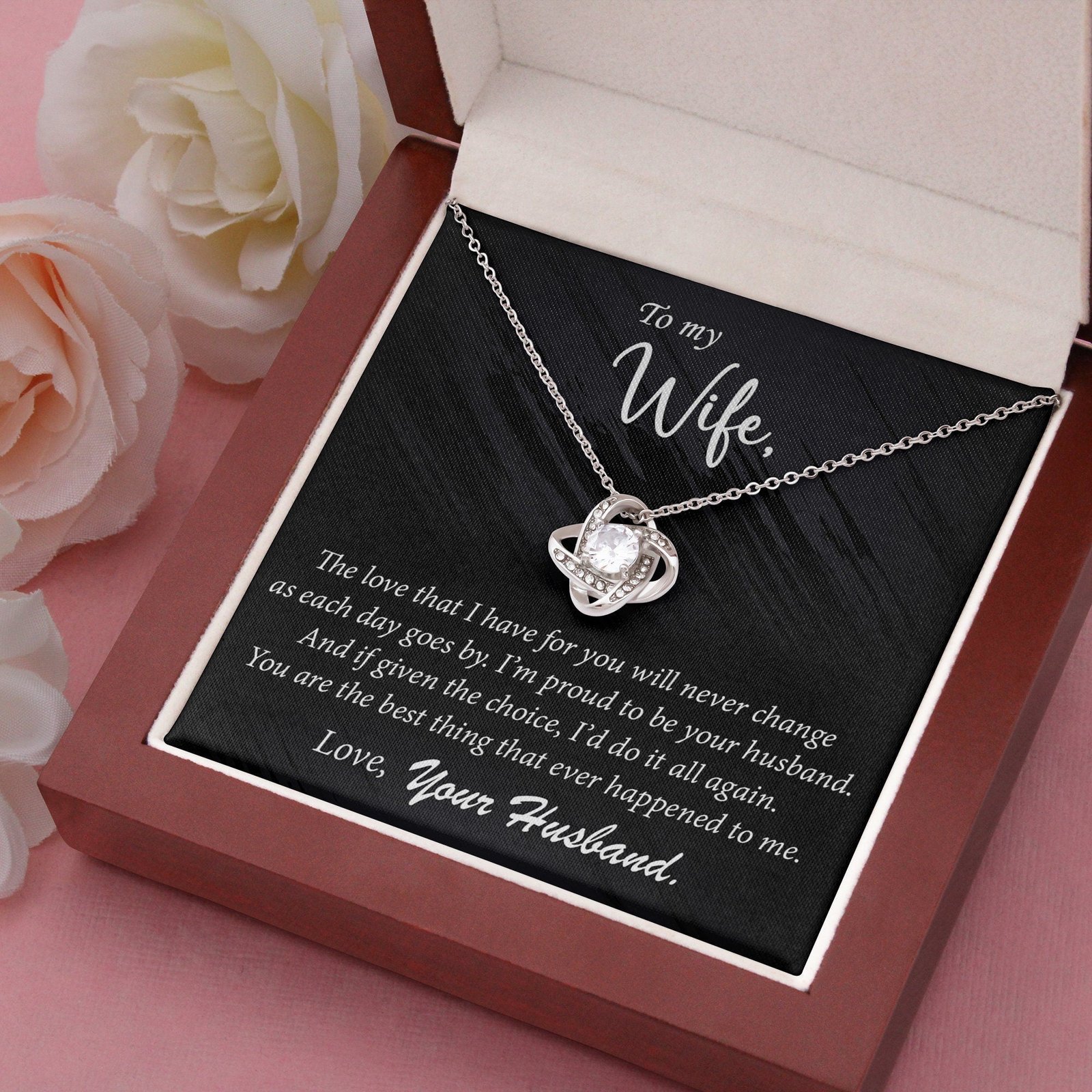 To My Wife Anniversary Birthday Necklace - The love that I have - Love Knot #e06 - Image 5