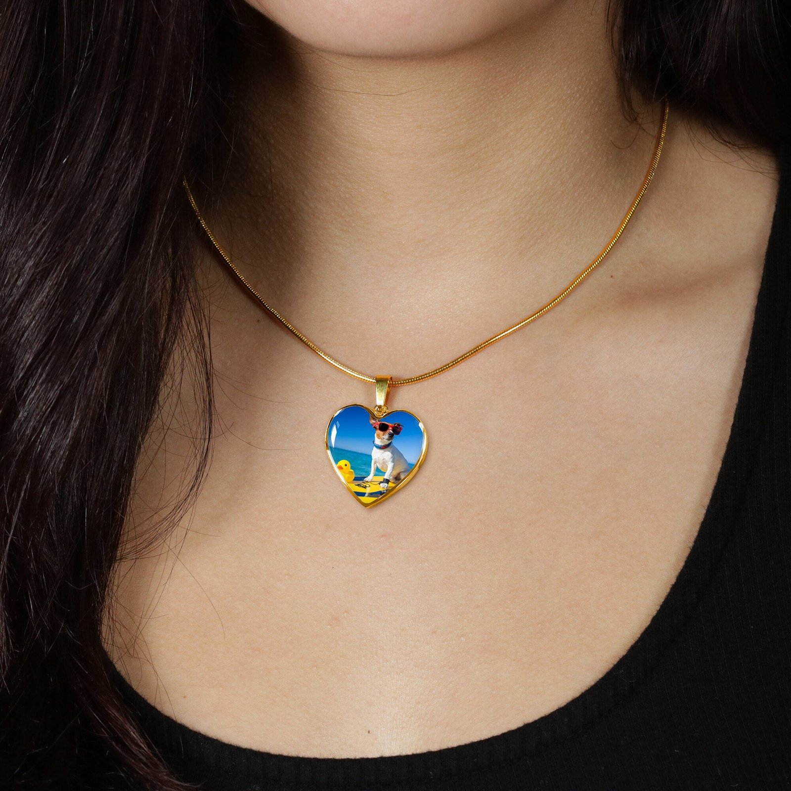 Personalized Dog Mom Engraving Necklace - Luxury Heart Necklace #e51 - Image 7