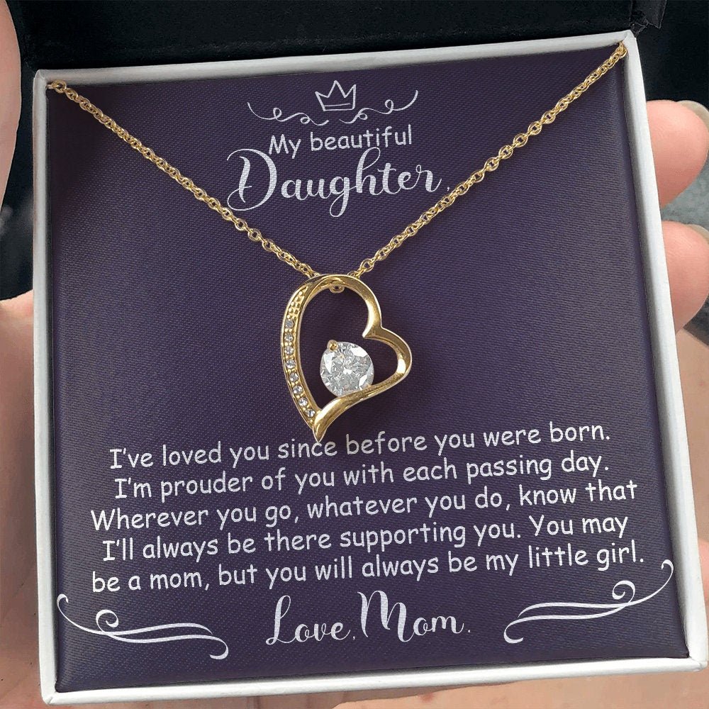To My Daughter Wedding Birthday Pregnancy Graduation Necklace Gift For Her, 14K White Gold 18K Yellow Gold Gift For Daughter, Jewelry Gift - Image 6