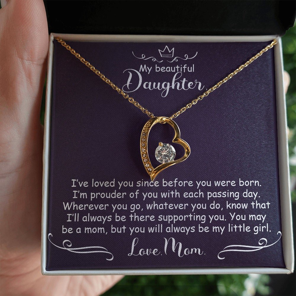 To My Daughter Wedding Birthday Pregnancy Graduation Necklace Gift For Her, 14K White Gold 18K Yellow Gold Gift For Daughter, Jewelry Gift - Image 9