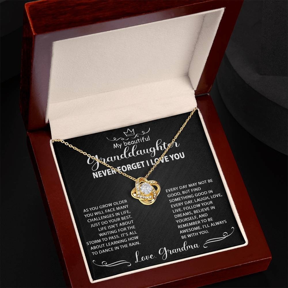 Gifts for Granddaughter: Personalized To My Granddaughter Love Knot Necklace Jewelry Gift For Her Birthday, Graduation, Wedding, Christmas Present From Grandparents. Matched with a thoughtful message card. Make your granddaughter extra special now.